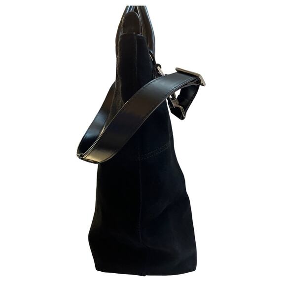 Gucci Tom Ford Vintage Made In Italy Black Suede Tote Bag Rago Bros Restored - Picture 10 of 13